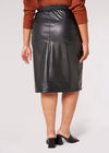 Curve Leather-Look Midi Skirt, Black, large