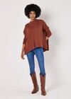 Cable Knit Oversized Jumper, Rust, large