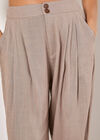 Linen Blend Woven Joggers, Brown, large