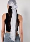 Lightweight Metallic Summer Pashmina, Silver, large