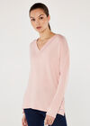 Soft Vneck Top, Pink, large