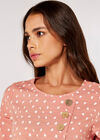 Irregular Spot Asymmetric Wrap Top, Pink, large