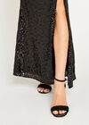 Split Front Sequin Maxi Dress, Black, large