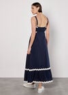 Ric Rac Trim Cotton Midaxi Dress
, Navy, large