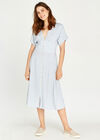 Gingham Button Midi Dress, Blue, large