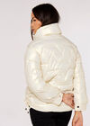 Irridescent Puffer Jacket, Cream, large
