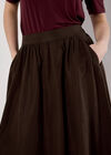 Soft Woven A-Line Midaxi Skirt, Brown, large