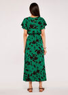 Floral Leaf Smock Dress, Green, large