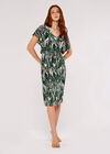 Marble Print Midi Dress, Green, large
