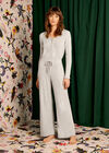Knit Pyjama Flared Trouser, Grey, large