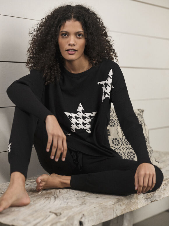 Dogtooth Star Jumper, Black, large