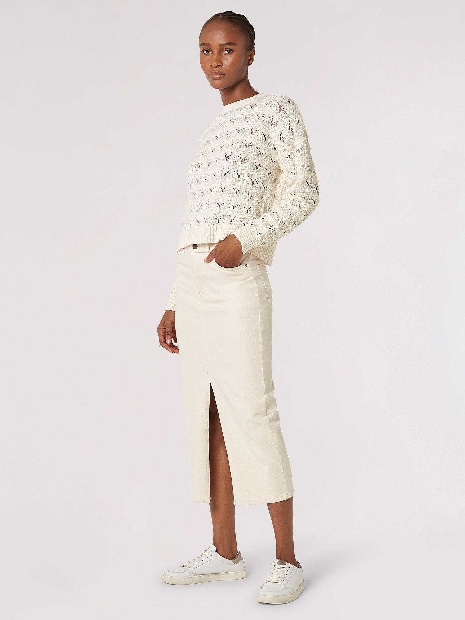 Open knit cheap midi skirt