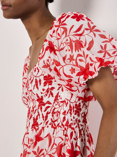 Sarasa Floral Tiered Midi Dress