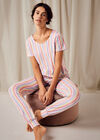 Rainbow Stripe Short Sleeve Top, Pink, large