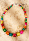Colourful Wooden Beads Necklace, Assorted, large