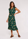 Floral Ditsy Midi Dress, Green, large