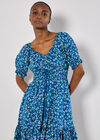 Sarasa Floral Bardot Mini Dress, Blue, large