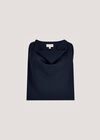 Sleeveless Cowl Neck Crop Top, Navy, large