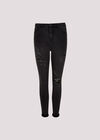 Sienna Mid-Rise Ripped Skinny Fit Jeans, Black, large