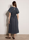 Check Print Midaxi Dress, Navy, large