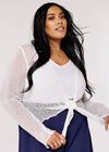 Curve Lightweight Sheer Knitted Shrug, Cream, large