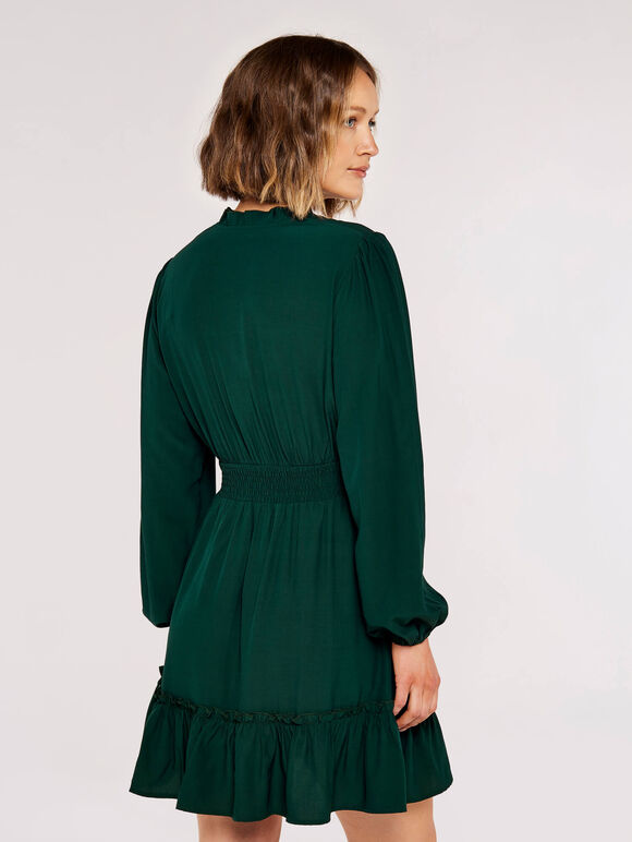 Smock Boho Dress, Green, large