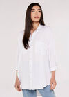 Chevron Jacquard Shirt, White, large
