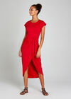 Midi Wrap Dress, Red, large