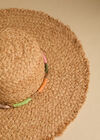 Wide Brim Straw Hat, Stone, large
