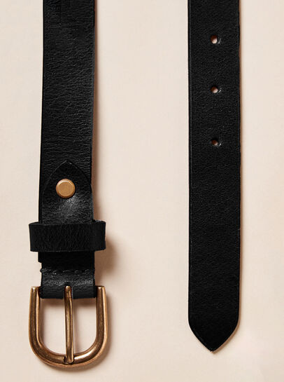 Leather Gold Buckle Belt