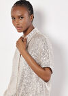 Sequin Embellished Relaxed Shirt, Stone, large