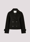 Double Breasted Pea Coat, Black, large