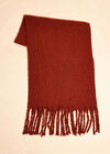 Boucle Knit Soft Scarf, Red, large