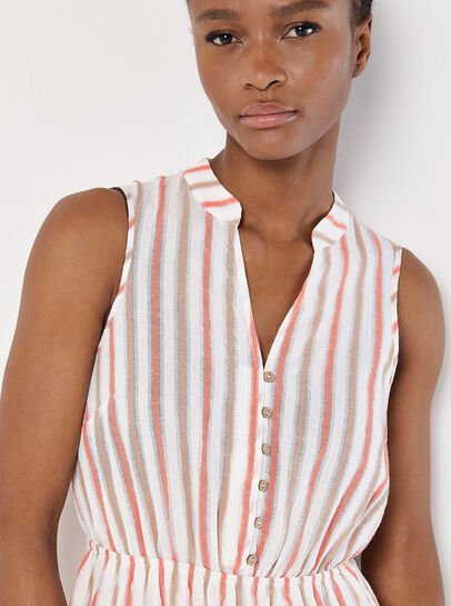 Tiered Stripe Midi Dress