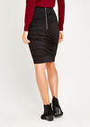 Black Ruched Skirt, Black, large