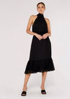 Star Jacquard Midi Dress, Black, large