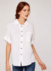 Oversized Cotton Shirt, White, large
