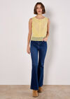 Cotton Lace Bow Top, Yellow, large