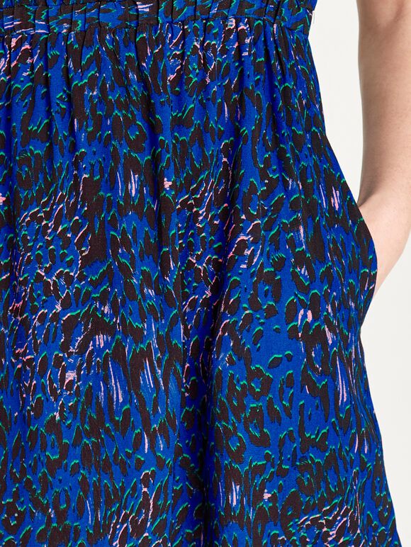 Bold Leopard Dress, Blue, large