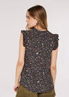 Floral Forest Top, Navy, large