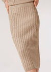 Aran Knitted Midi Skirt, Stone, large