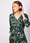 Abstract Brushstroke Shirt Mini Dress, Green, large