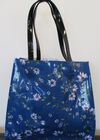Periwinkle Flower Shopper Bag, Teal, large