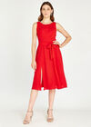 Split Skater Dress, Red, large