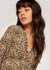 Leopard Drop Waist Ruffle Dress, Stone, large