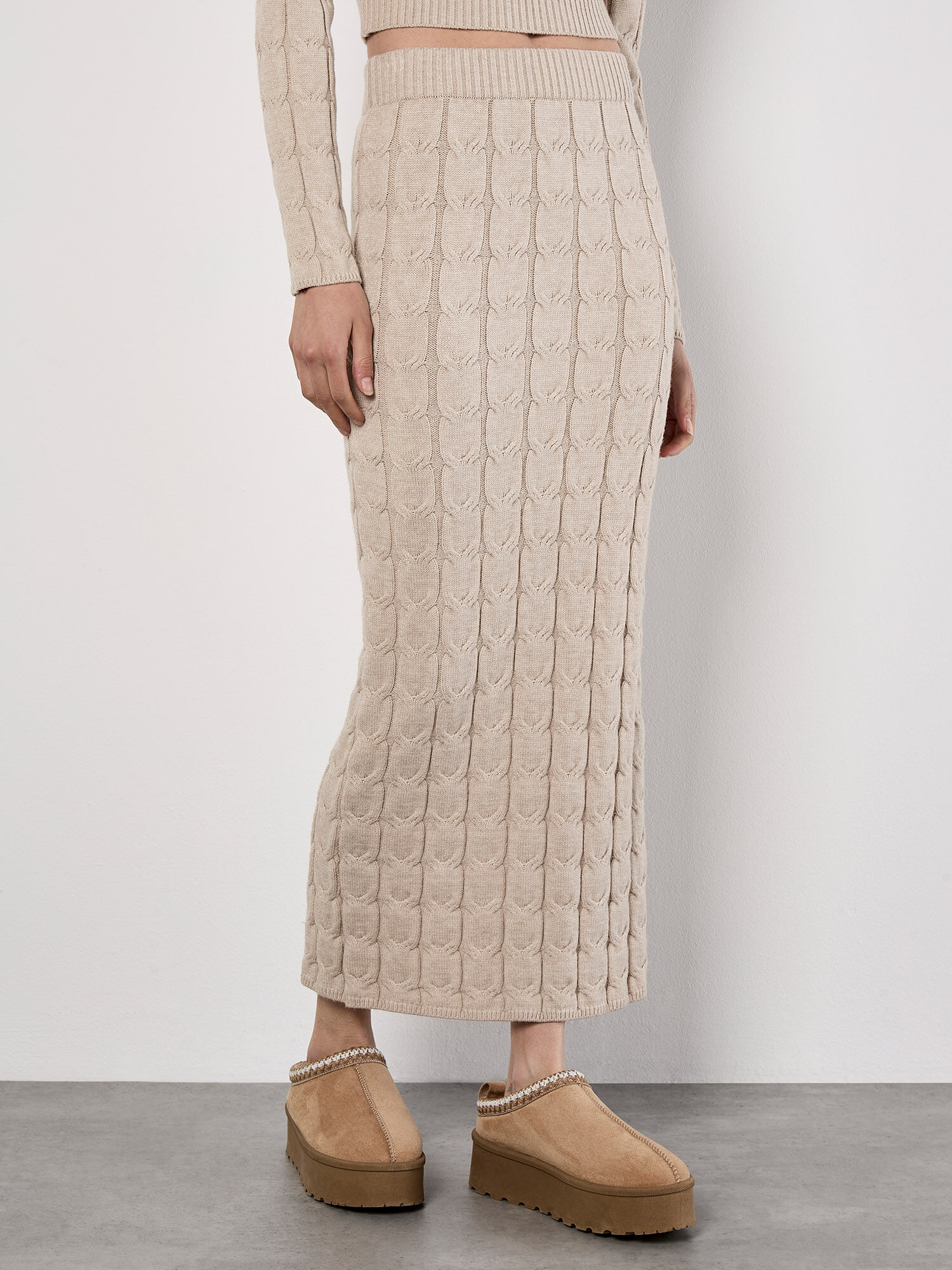 Cable Knit Maxi Skirt | Apricot Clothing