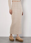Cable Knit Maxi Skirt, Stone, large