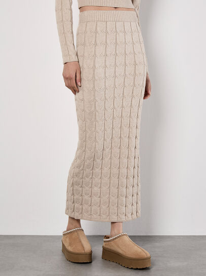 Cable Knit Maxi Skirt