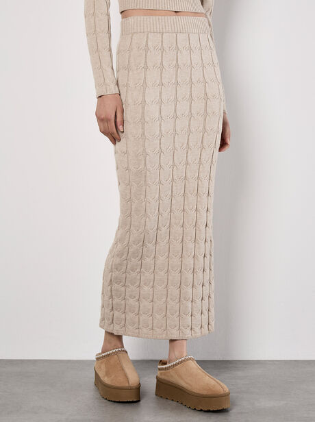Cable Knit Maxi Skirt