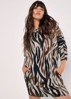 Zebra Soft Touch Cocoon Mini Dress, Rust, large